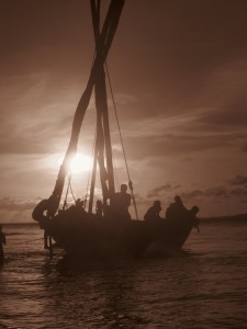 Dhow al tramonto